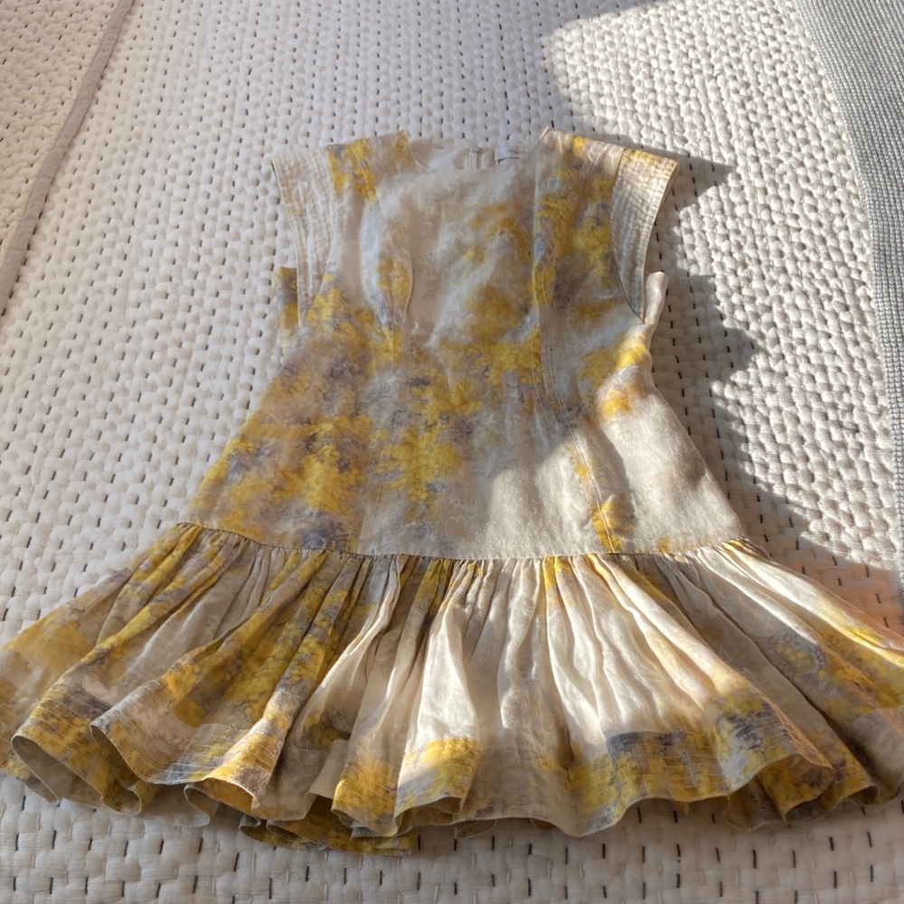 Zimmermann Yellow and Gray Mini Dress